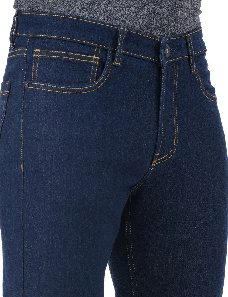inkd Aegean Men's Slim Fit Jeans - Mid-Rise | Cotton Blend | Contrast Stitch | Stretchable Fabric | Classic 5 Pocket Styling for Men | Best Price UAE